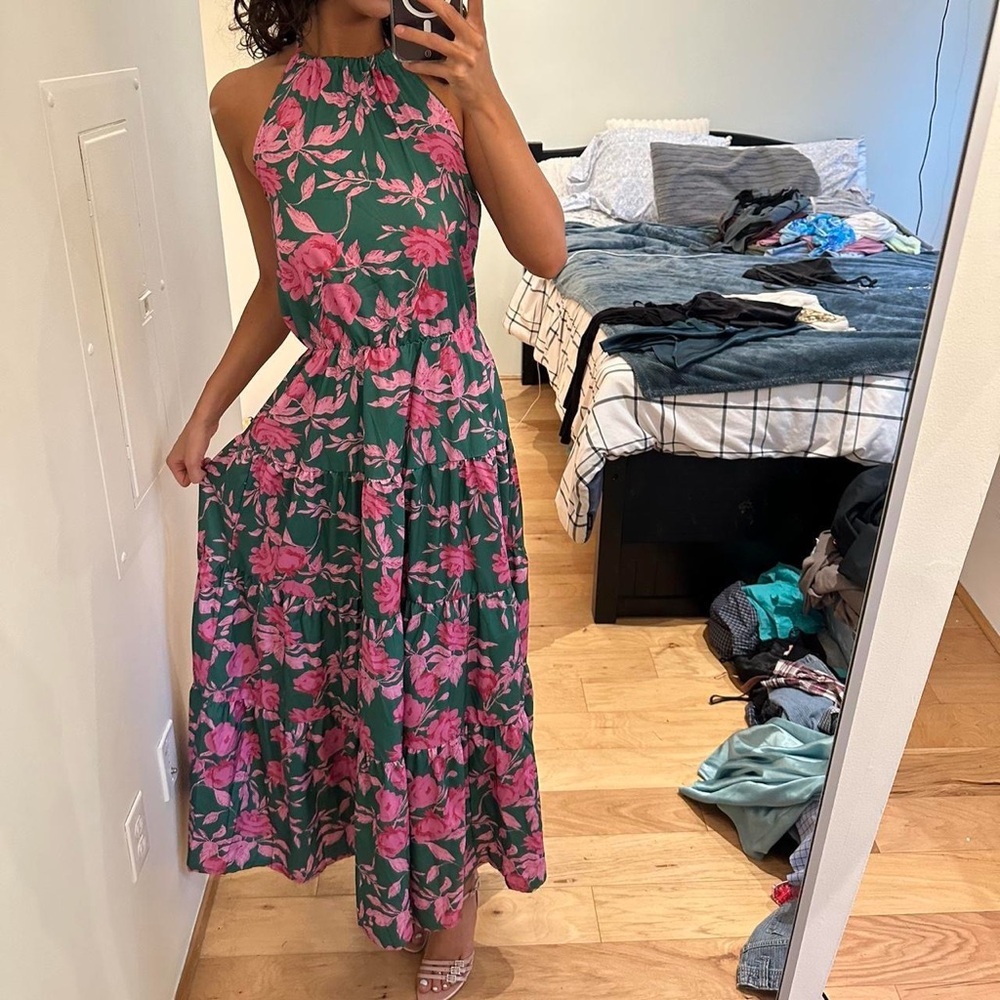 Floral Halter Neck Dress